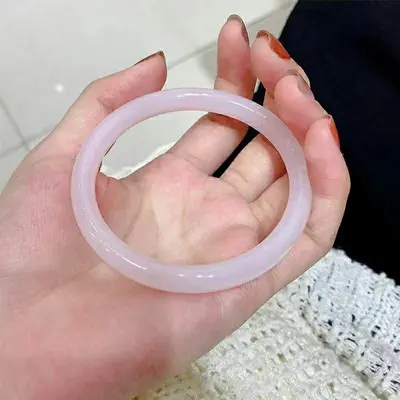Ahududu renkli cam yeşim bilezik, 8mm çubuk - 8