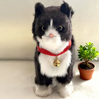 Dokunmatik Yürüyen Kedi Oyuncağı, Çanlı Kedi Tasması ve Peluş Oyuncak