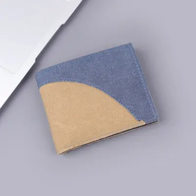 Kurze Herrenbrieftasche aus Jeansstoff mit 9 Kartenfächern - 8
