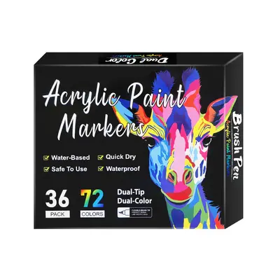 72-Color Double-Tip Acrylic Marker Pen Set