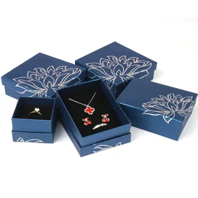 Karton-Schmuckset Gold und Silber Verpackungs-Lagerkiste Box Armband Armband Ring Halskette Halskette Ohrringe Ring Geschenkbox - 9