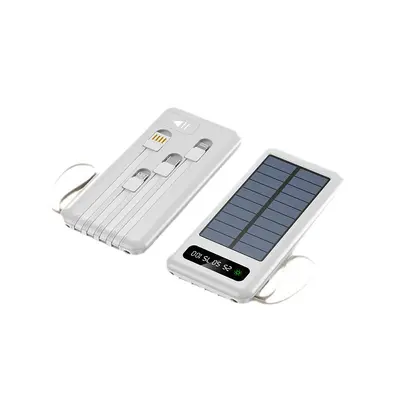 Sınır ötesi toptan satış açık hava güneş enerjili powerbank büyük kapasiteli 20000 mAh kompakt mobil güç kaynağı dahili kablolu