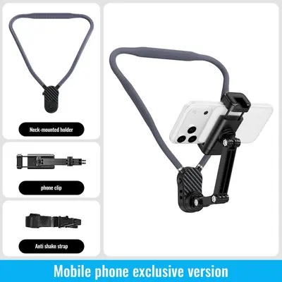 Telefon Boyun Askısı Spor Kamerası Birinci Şahıs Açısı Çekim Standı Bisiklet Yayını Anti-Shake Manyetik Boyun Askı Standı - 13