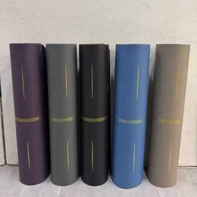 运动健身加厚加厚加厚7mm磨砂PU天然橡胶瑜伽垫印烫金色干湿防滑