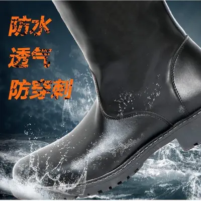 Herren-Hochstiefel aus Leder, Herbst und Winter