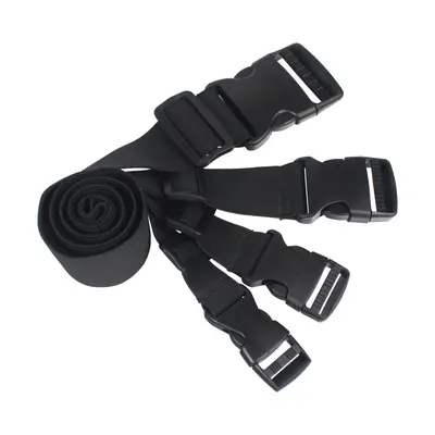 Kunststoff-Steckschnallen-Spanngurt, verstellbar, elastisches Spannband, Schwarz - 6