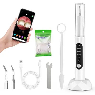 可视超声波洗牙器牙结石去除器五档牙垢口腔清洁美白护齿洁牙器 - 7