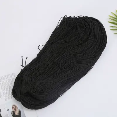 Black and White Latex Round Elastic Cord, 0.8–3.0 mm - 12