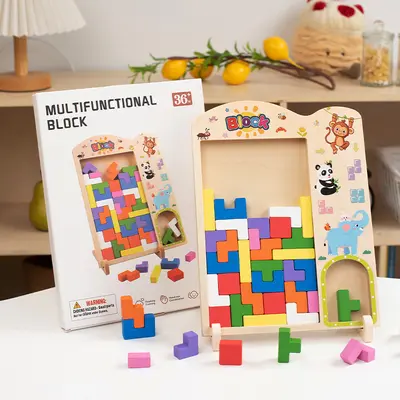 Tetris Blok Yapboz Çocuk Oyuncağı, Montessori, 3-6 Yaş