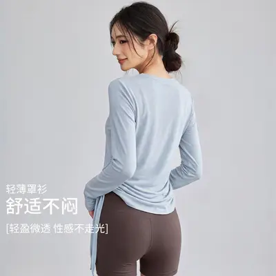 2026新款瑜伽健身春季跑步普拉提骑行扭结修身t恤运动健身瑜伽服