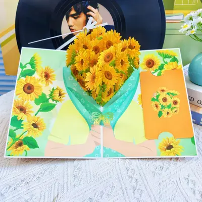 Mother's Day Card for Teachers 2025 New Sunflower 3D DIY Creative Premium Exquisite Handmade 3D Card