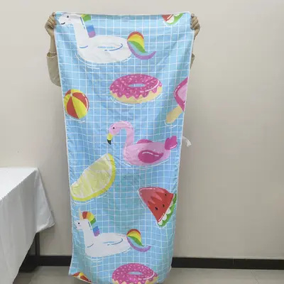 Çift taraflı kadife banyo havlusu, kendi tasarımınızla özel olarak üretilmiş, düz renk, üst düzey fitness emici hızlı kuruyan mikrofiber baskılı yüzme plaj havlusu. - 7