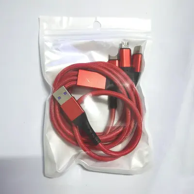 现货批发渔网一拖三数据线适用安卓苹果华为type-c三合一超级快充 - 8