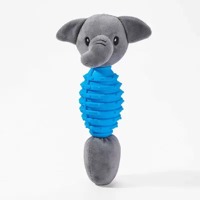 Plush Dog Chew Toy with Squeaker, Bite-Resistant, Cartoon Animal - 10