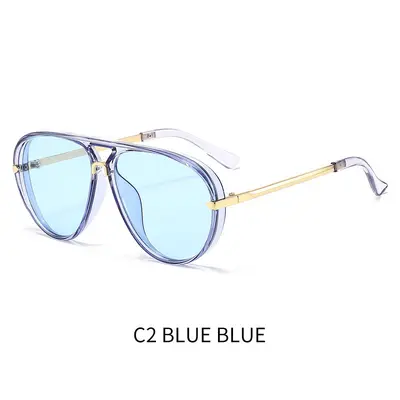 Modische Sonnenbrille, große Krötenbrillen-Fassung - 9
