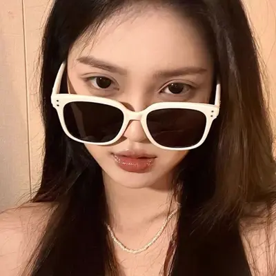 Women's White Sunglasses, UV Protection, for Round and Large Faces - 5