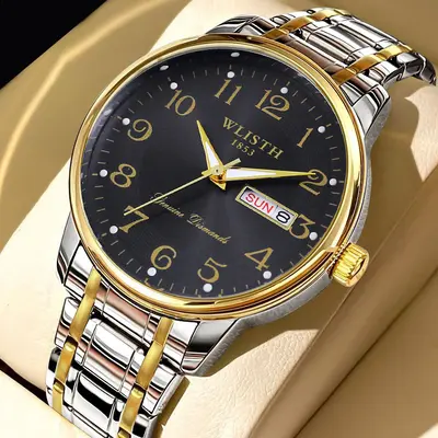 WLISTH men's quartz watch, large numerals, waterproof - 6