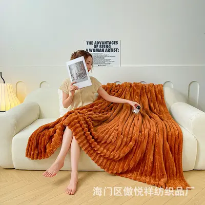 Light Luxury Rabbit Plush Blanket, Thick Warm Sofa and Bedroom Throw - 11