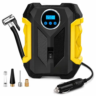 Auto-Luftpumpe mit digitalem Display und Beleuchtung, elektrische Reifenpumpe, Mini-Smartpumpe, tragbare Auto-Luftpumpe - 7