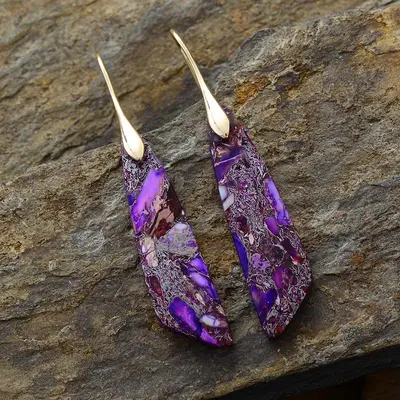 Grenzüberschreitende neue Stil Bohème Imperium Stein geometrische Halskette Ohrringe Europa und Amerika beliebter natürlicher Stein Schmuck Schmuck Großhandel - 13