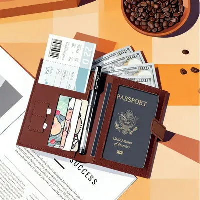 RFID pasaport cüzdanı, kart yuvası ve belge taşıyıcı - 5