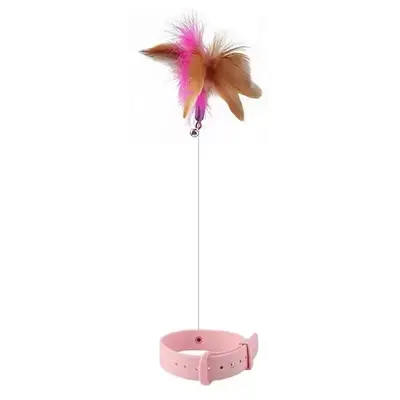 Adjustable Cat Toy Collar with Feather Bell, Self-Play - 7