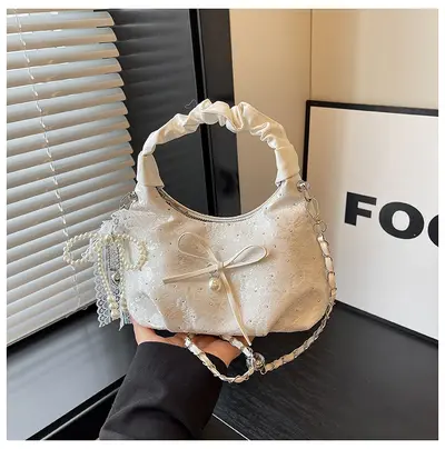 Pleated Chain Crossbody Bag for Women, Single Shoulder, Casual and Commuter - 6