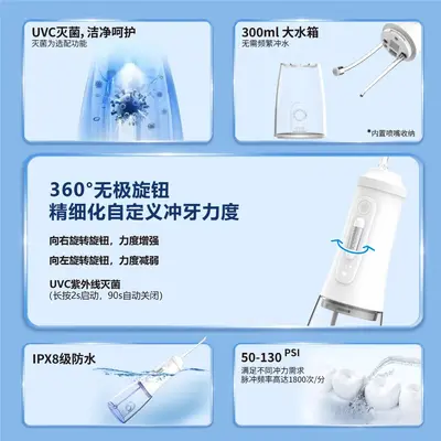 源头工厂家用便携洗牙器 正畸深度清洁去牙结石口腔冲洗器X7-A