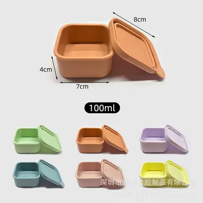 Silikon gıda saklama kutusu öğle yemeği kutusu meyve mikrodalga fırın ağzı sıkı kapalı bento kutusu bölmeli yemek kutusu dondurulmuş ek gıda dağıtım kutusu tepsi - 11