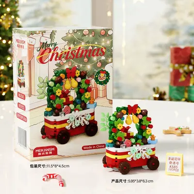 6'sı bir arada Noel temalı yapı blokları, çocuklar için Noel hediyesi - 9