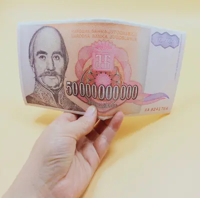 Men's Short Zipper PU Leather Wallet, Banknote Pattern, Folding - 12
