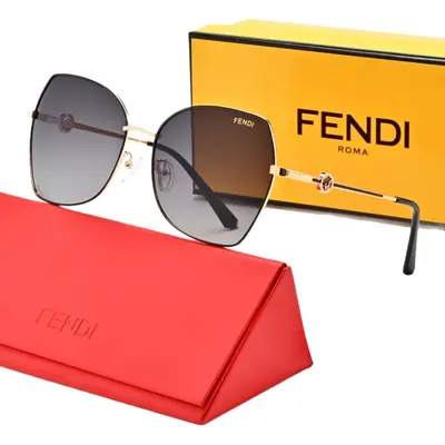 Polarized Large Frame Metal Retro Sunglasses for Women - 5