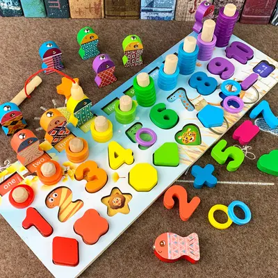 Magnetic Number Puzzle Blocks for 1-2 Year Olds, Fishing Game - 12