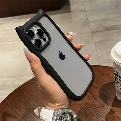 Cute 3D cat ear case for iPhone 16 Pro Max, XS