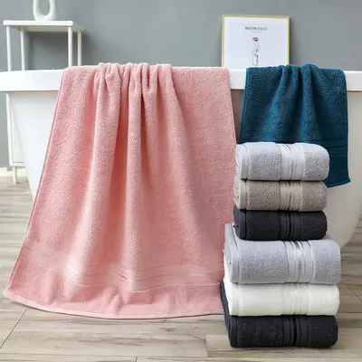 Baumwoll-Handtuchset, sechsteilig, glänzender Satin