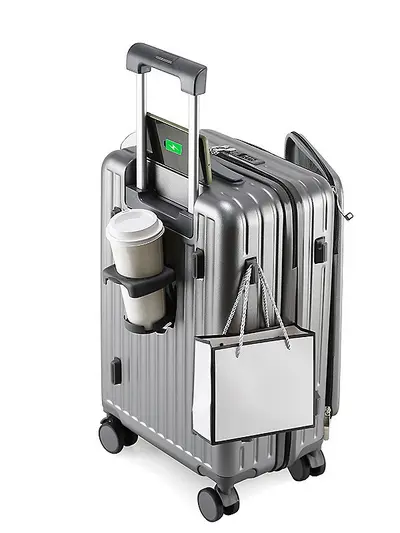 Expandable suitcase with side-opening and top-opening lid, coded lock wheeled travel bag, 20/24/28 inch cross-border three-piece set.