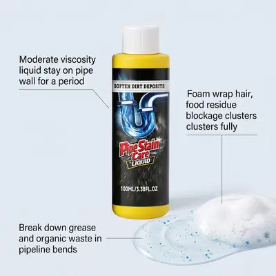 Pipe Unclogging Liquid for Toilets, Kitchen Sinks and Drains