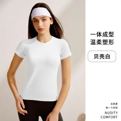 Women's Short Sleeve Pilates Yoga Training Top Quick-Dry Fitness Wear - 8