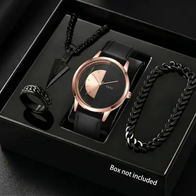 2025 Fall New Arrival Men's Watch Luxury Minimalist Sophisticated Simple Fashion Quartz Wristwatch Black Large Dial - 10