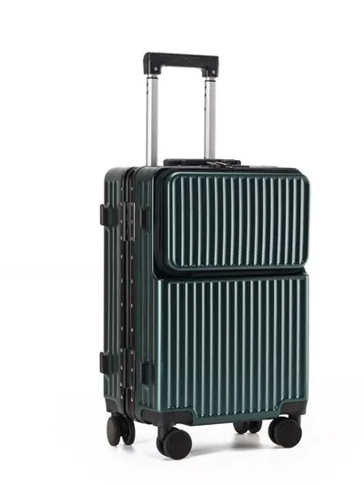 Aluminium-Koffer mit Vorderöffnung, Trolley 20 Zoll Bordgepäck, große Kapazität, Reisekoffer mit leisen Universalrollen, Zahlenschloss