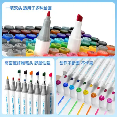 Nuoya dual-tip markers, 80 colors, washable