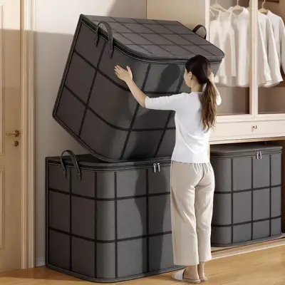 Yorgan saklama çantası kalınlaştırılmış ekstra kapasiteli taşınma paketleme çantası giysi pamuklu yorgan nem geçirmez küf önleyici katlanabilir saklama kutusu