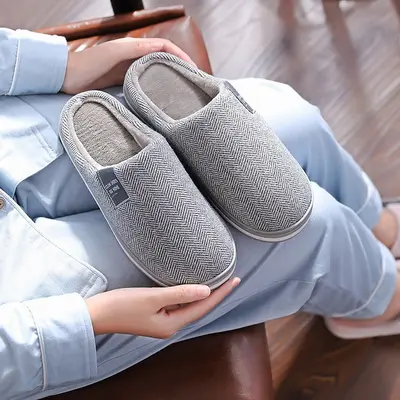 Winter Cotton Slippers, Thick Fluffy Sole, Sizes 46-51 - 2