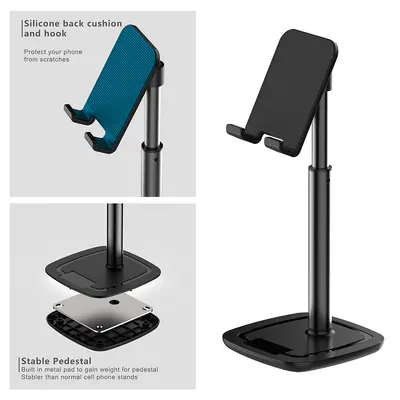 Alüminyum alaşımlı ayarlanabilir masaüstü tembel cep telefonu tablet standı taşınabilir video canlı yayın tablet standı