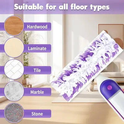 Disposable Mop Pads Compatible with Swiffer PowerMop, Dry and Wet Dual-Use Floor Cleaning Cloths, Absorbent Replacement Pads
