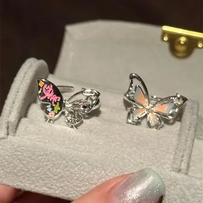 3D butterfly ring double-layer hollow - 3