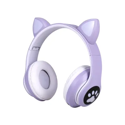 Cross-border On-Ear Bluetooth Headphones STN-28 Cat Ear Heavy Bass Flashing Wireless Sports Card Headphones - 10