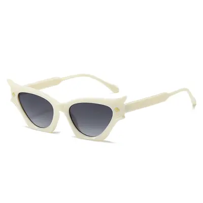 Angular Cat-Eye Sunglasses, Retro Style, Jumping-Shape Temple Detail - 11
