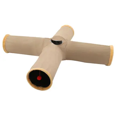 Foldable Cat Tunnel with Crinkle Paper and Hole, Interactive Puzzle Toy