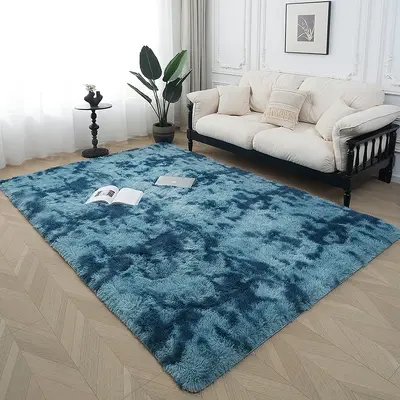 Langflor-Wohnzimmerteppich, schmutzabweisend, Batik-Farbverlauf, vollflächig - 12
